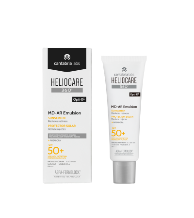 Heliocare 360 MD-AR Emulsion Opti D+ SPF 50+ 50ml هيليوكير واقي الشمس للبشرة الوردية  والمعرضة للإحمرار